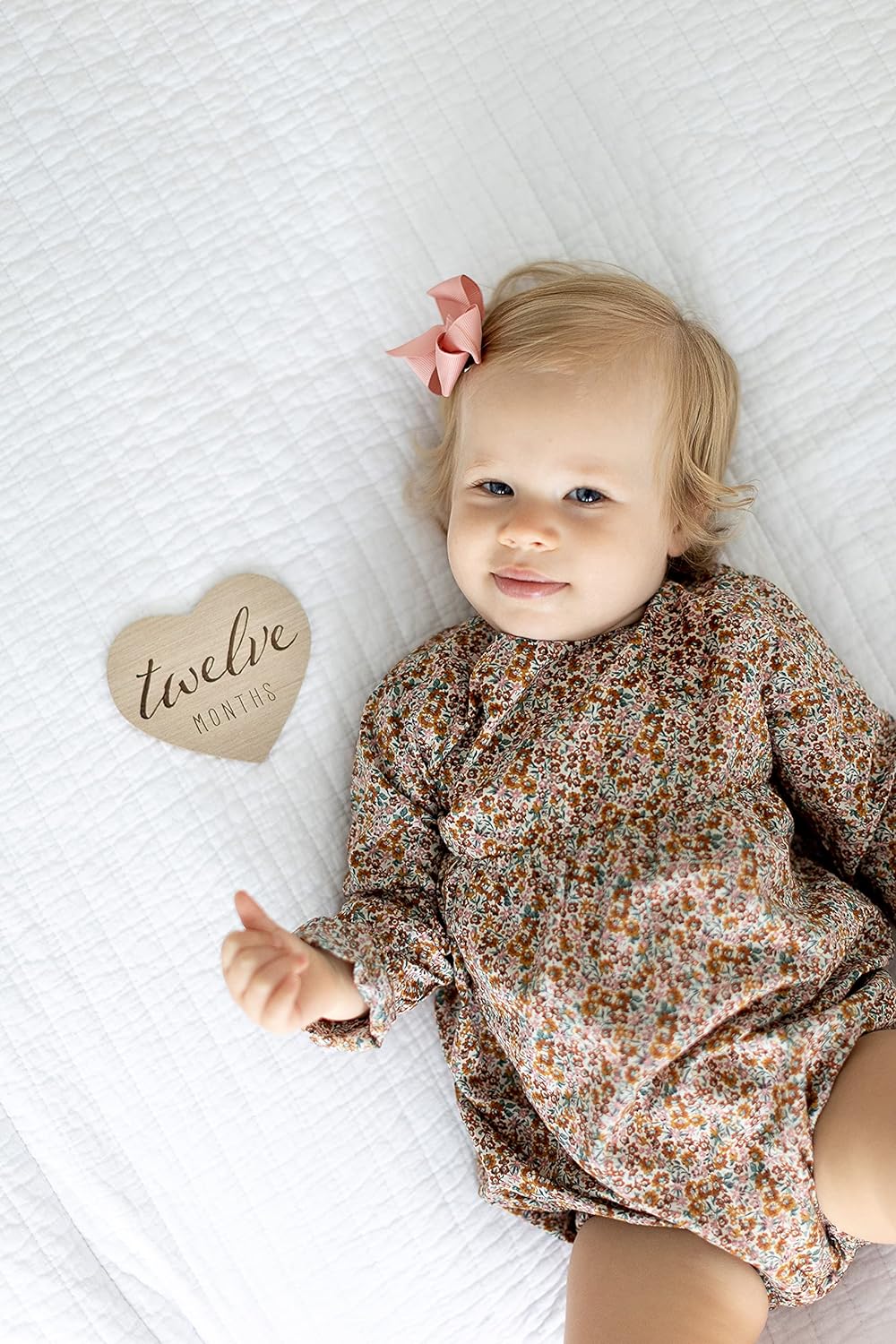 Kate & Milo Baby Monthly Milestone Marker Discs, Reversible Photo Props, Baby Growth and Pregnancy Growth Cards, Wooden - Image 3